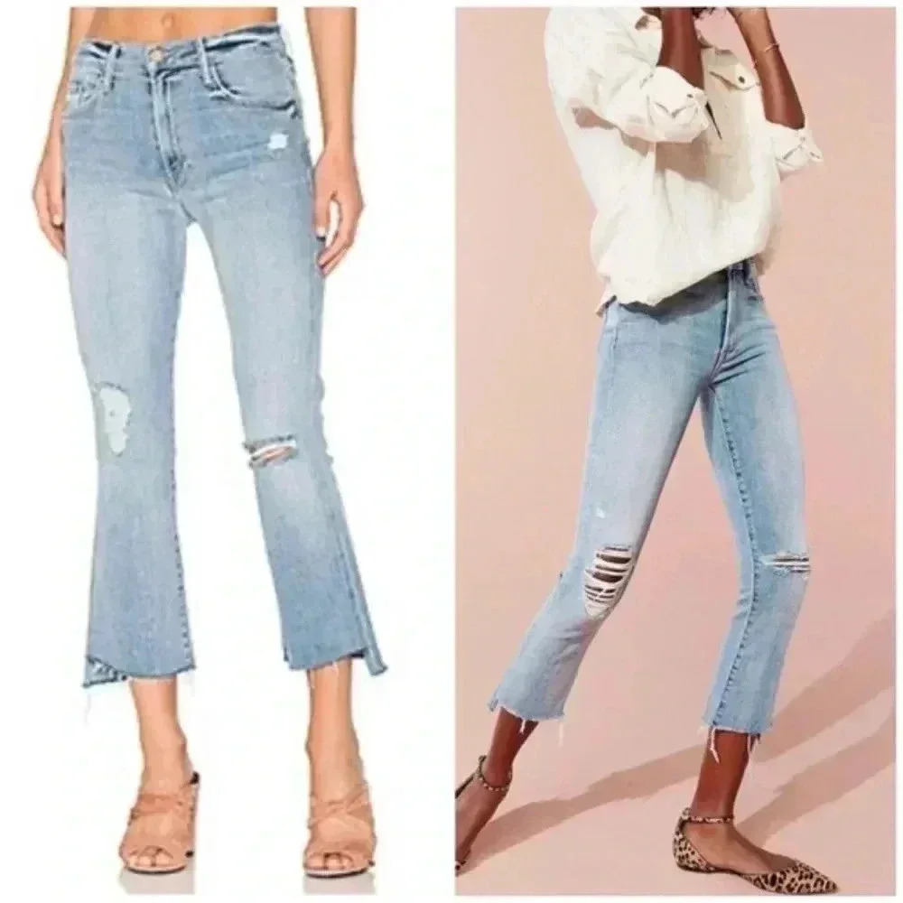 Mother Denim Insider Crop Step Fray in Chatterbox